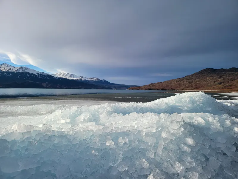 Ice Piled Up On Skilak Lake
