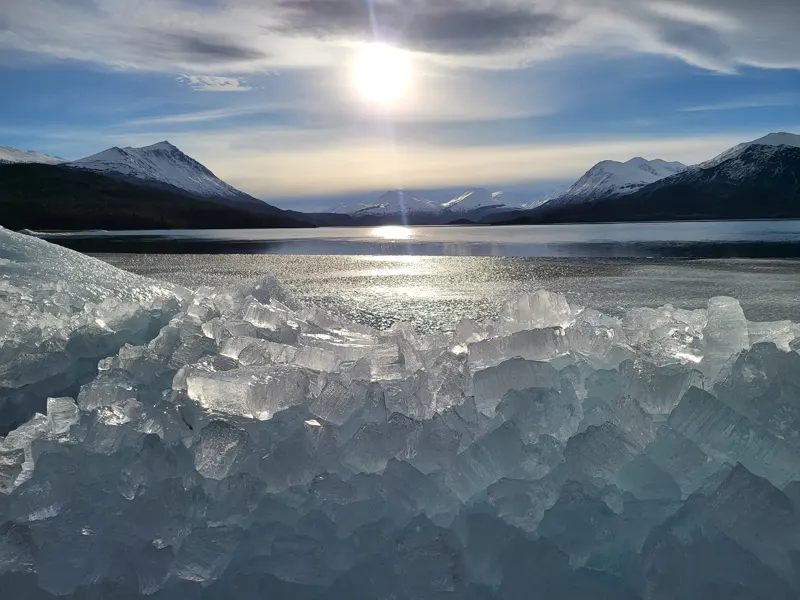 Sklak Lake Ice Piles